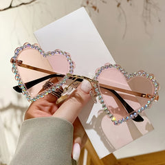 Kids Rhinestone Heart Sunglasses UV Protection
