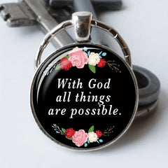 Boy's Keychain Retro Pink Flower For Boys Bag Accessories