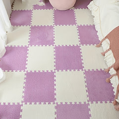 12pcs Plush Puzzle Floor Mat Bay Window Mat Seat Squares