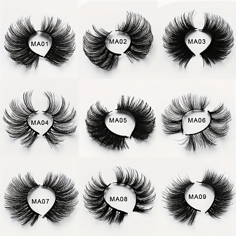 18 Pairs Fluffy False Eyelashes Natural Thick Faux Mink Hair Lashes