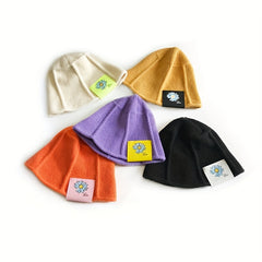 Kids Ear Protection Windproof Knit Beanie Hat Soft Top Knitted Hat