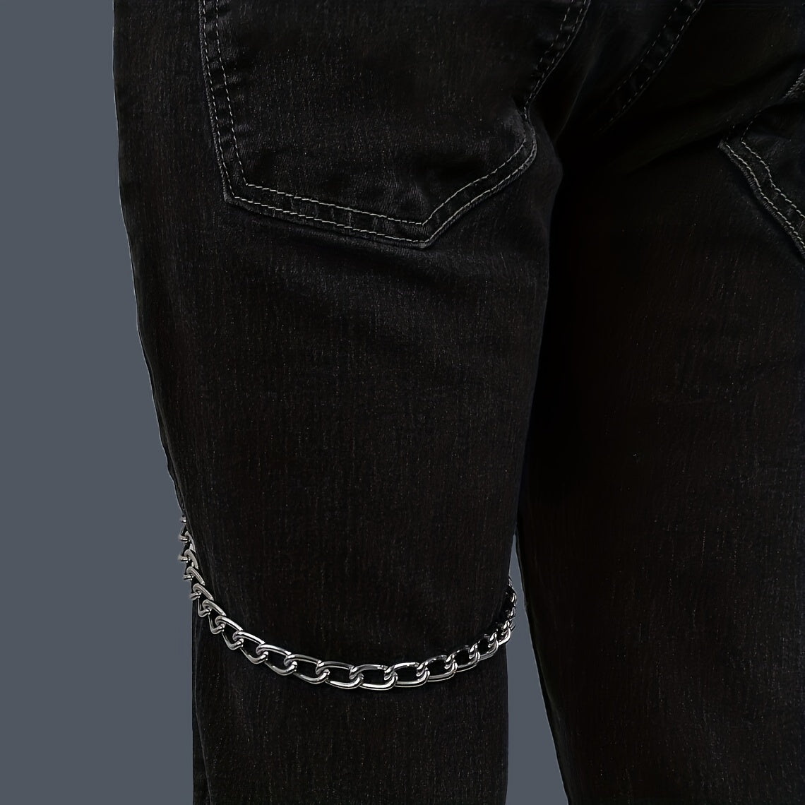 Men's Casual PU Leather Chain Leg Chain Accessories Gothic Pants Chain