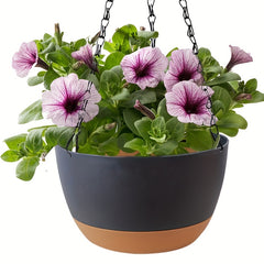 Plastic Hanging Planters Outdoor Indoor Flower Pots Dark Grey