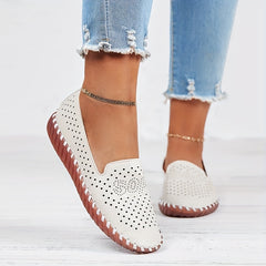 Women's Summer Hollow Out Flat Shoes Soft Sole Slip On Comfortable Loafers