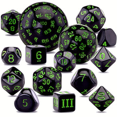 15pcs Polyhedral Dice Set With Flannelette Drawstring Storage Bag