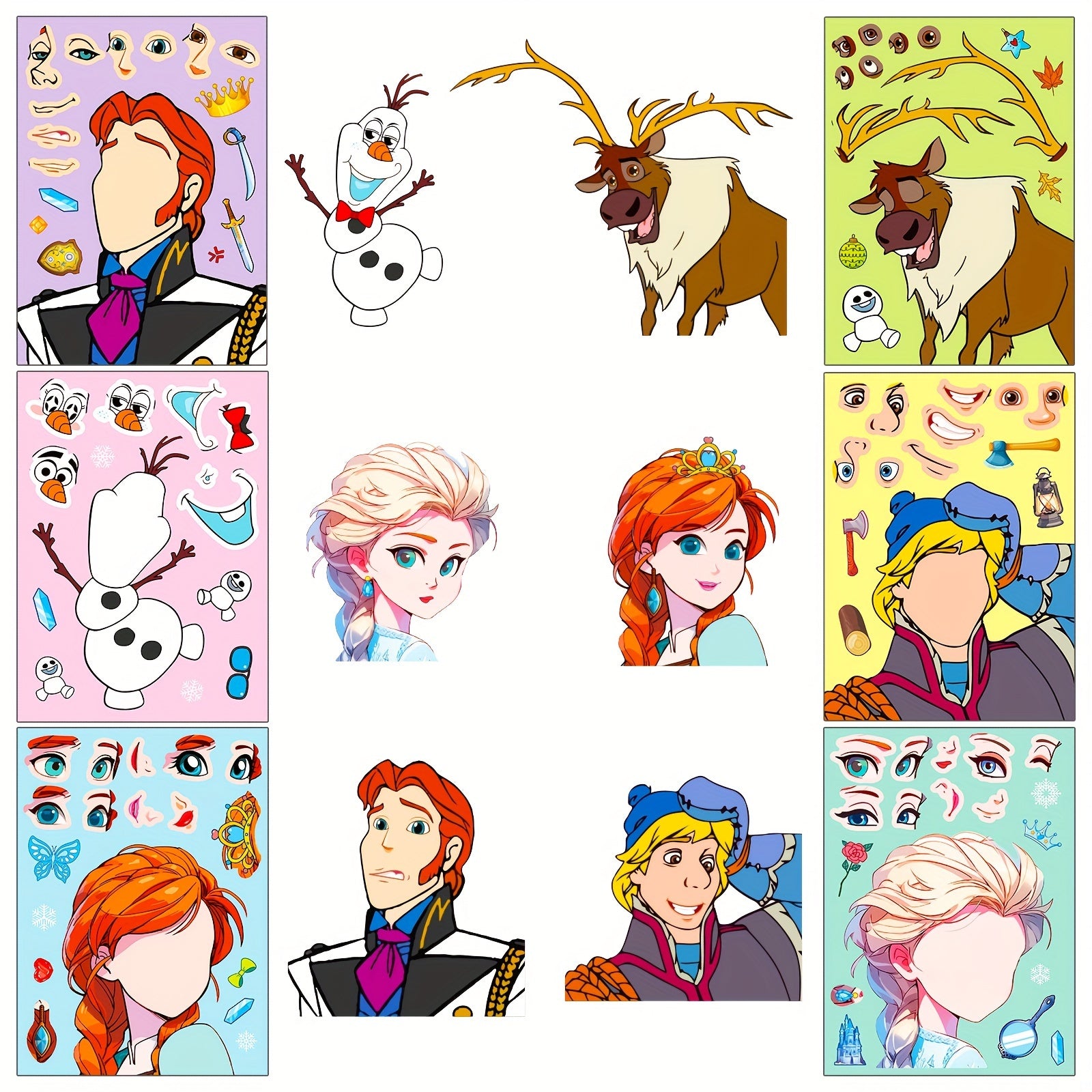 Fairy Tale Character Face Changing Puzzle Stickers
