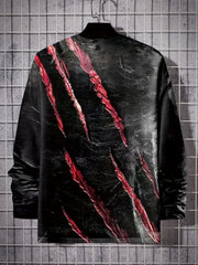 Men's 3D Scratch Graphic Long Sleeve T shirt Casual Breathable Pullover Top