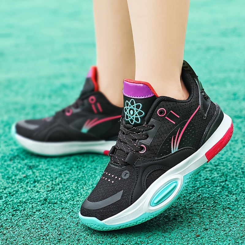 Men's Block Bball Shoes Comfy Breathable Non Slip Sneakers
