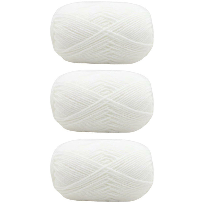 3pcs Acrylic Yarn Crocheting Knitting 4plys Soft DIY Line Sweater Hat