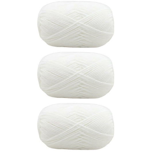 3pcs Acrylic Yarn Crocheting Knitting 4plys Soft DIY Line Sweater Hat