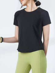 Mesh Short Sleeve Sports T Shirt Quick Dry Yoga Top Women's Activewear