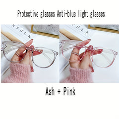 2Pairs Oversized Round Frame Gaming Glasses Women