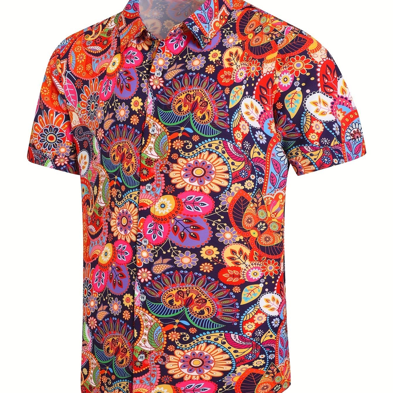 Men's Hawaiian Beach Shirt Summer Casual Short Sleeve Button Down