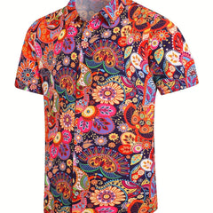 Men's Hawaiian Beach Shirt Summer Casual Short Sleeve Button Down