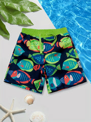 Boys Teen Cartoon Swim Trunk for Summer Beach Holiday