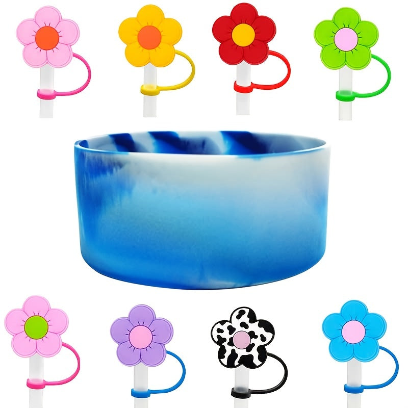 Tumbler Silicone Sleeve & Reusable Straws Set