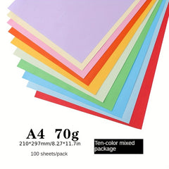100 Sheets 10 Colors A4 Origami Paper Set