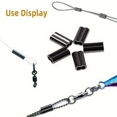 100pcs 6 Sizes Copper Sleeves for Mono Steel Wire Saltwater Fishing Rigs