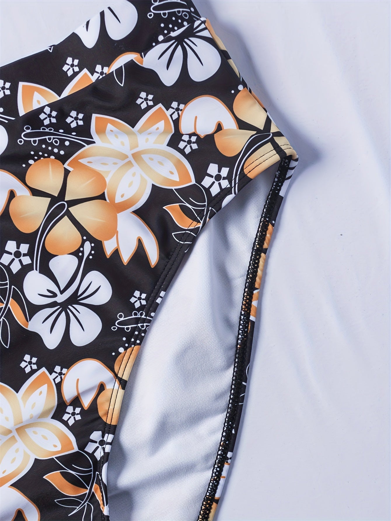 Floral Print Plus Size Tankini Set Women's 2 Piece Swimsuit