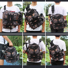Yvleen Fishing Backpack Water Resistant Tackle Bag with Large Capacity