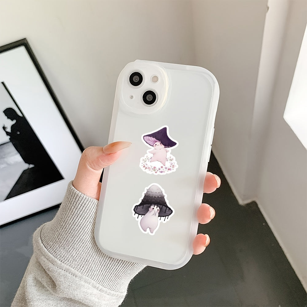 50pcs Cartoon Mushrooms Waterproof Stickers For Suitcases Phone Cases