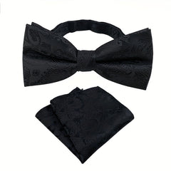 Paisley Bow Tie and Pocket Square Set for Groom Wedding