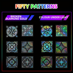 Bohmi Window Flower Laser Stickers - 50 Sheets
