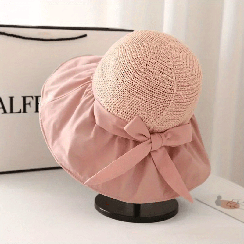 Bow Sunscreen Travel Beach Hat Summer Sun Hats