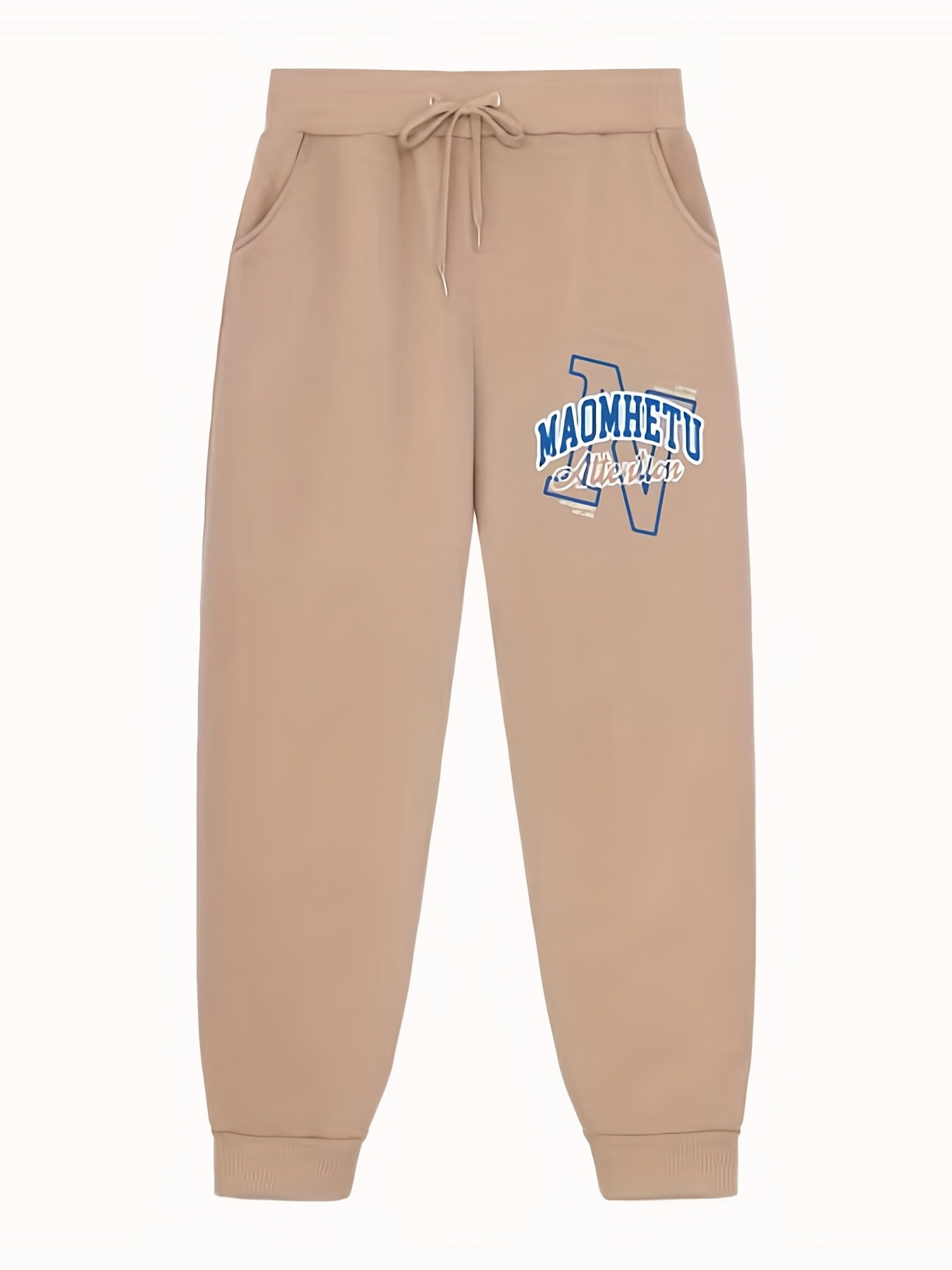 Men's Letter Print Joggers With Pockets Casual Pants