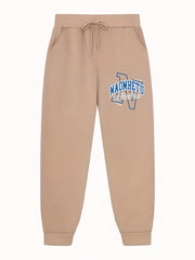 Men's Letter Print Joggers With Pockets Casual Pants
