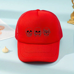 Children's Three Skulls Mesh Baseball Cap Sunshade Breathable Cap ForBoys