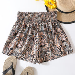 Boho Print High Waist Shorts Casual Women's Clothing