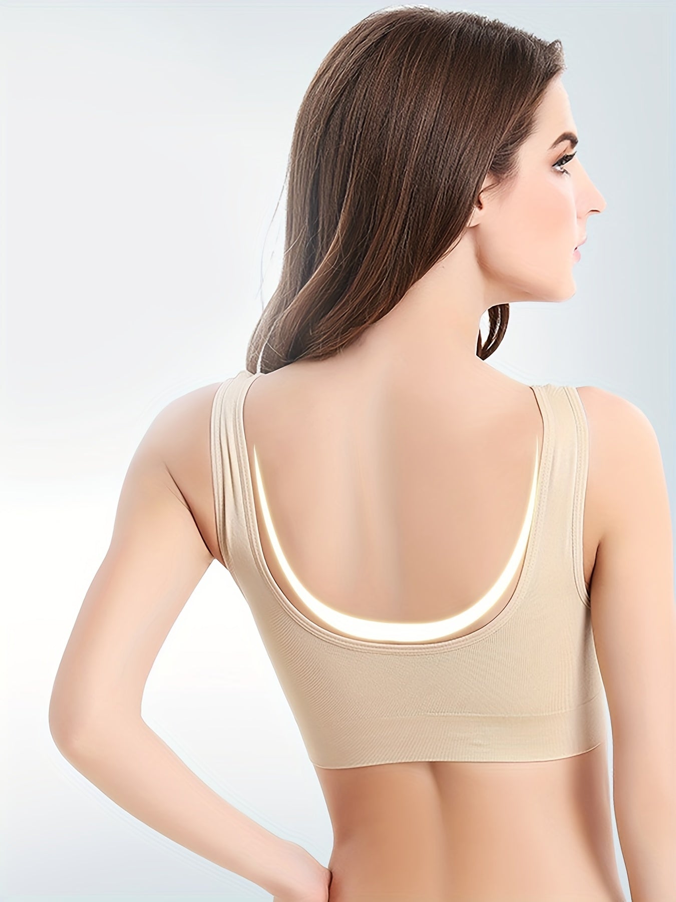 3pcs Wireless Sports Bras Comfy & Breathable Running Workout Tank Bra