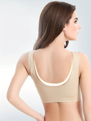3pcs Wireless Sports Bras Comfy & Breathable Running Workout Tank Bra