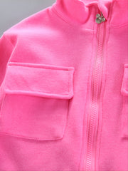 Girls' Casual Solid Cotton Sports Suit