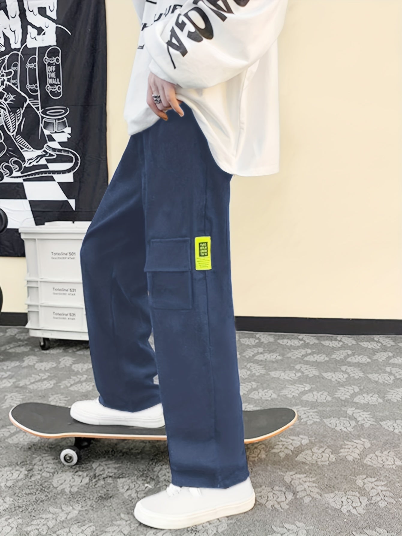 Wide Leg Sweatpants Men's Casual Solid Drawstring Pants