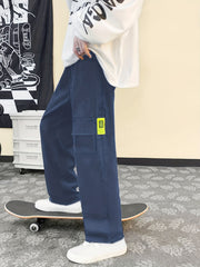 Wide Leg Sweatpants Men's Casual Solid Drawstring Pants