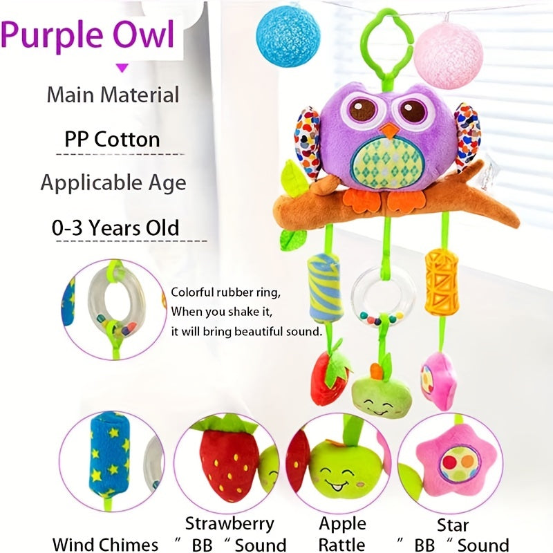 Baby Hanging Rattle Toy - Owl Design