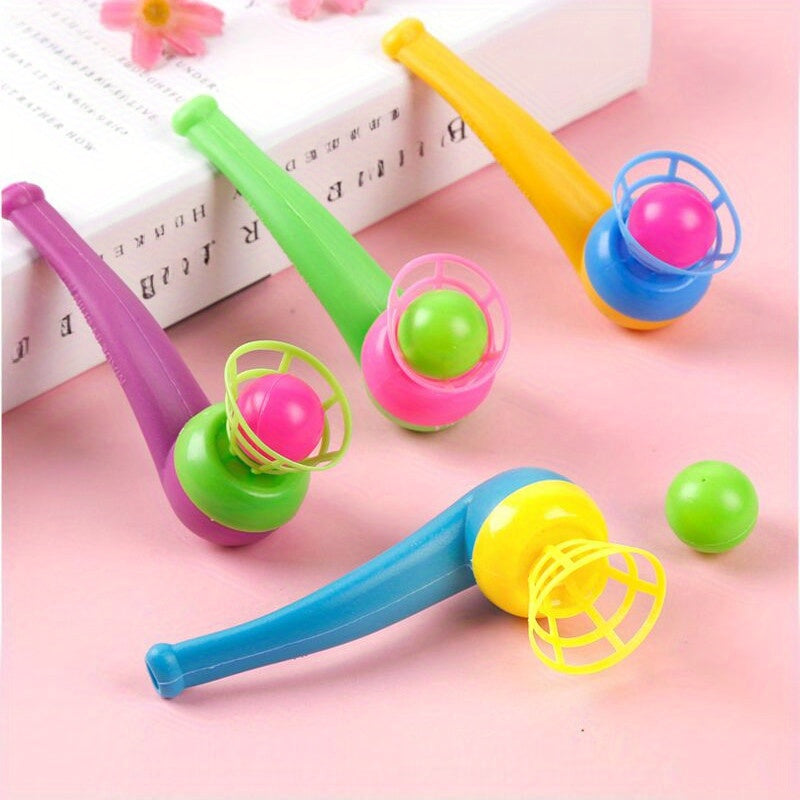 5pcs Magic Suspension Blowing Balls Toys Vibrant Colors with Nostalgic Pipes
