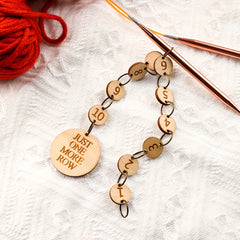 Single Chain Wooden Knit Counting Buckle Stitch Marker 1-10