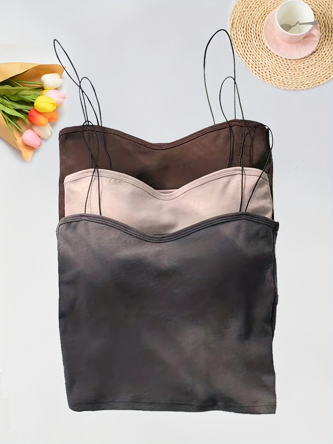 3pcs Girls Camisole Bras Soft Bralette Underwear For Teens 12-18Y