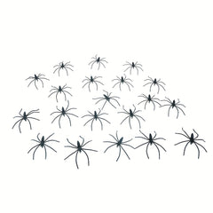 20 Spooky Plastic Spiders Halloween Decorations