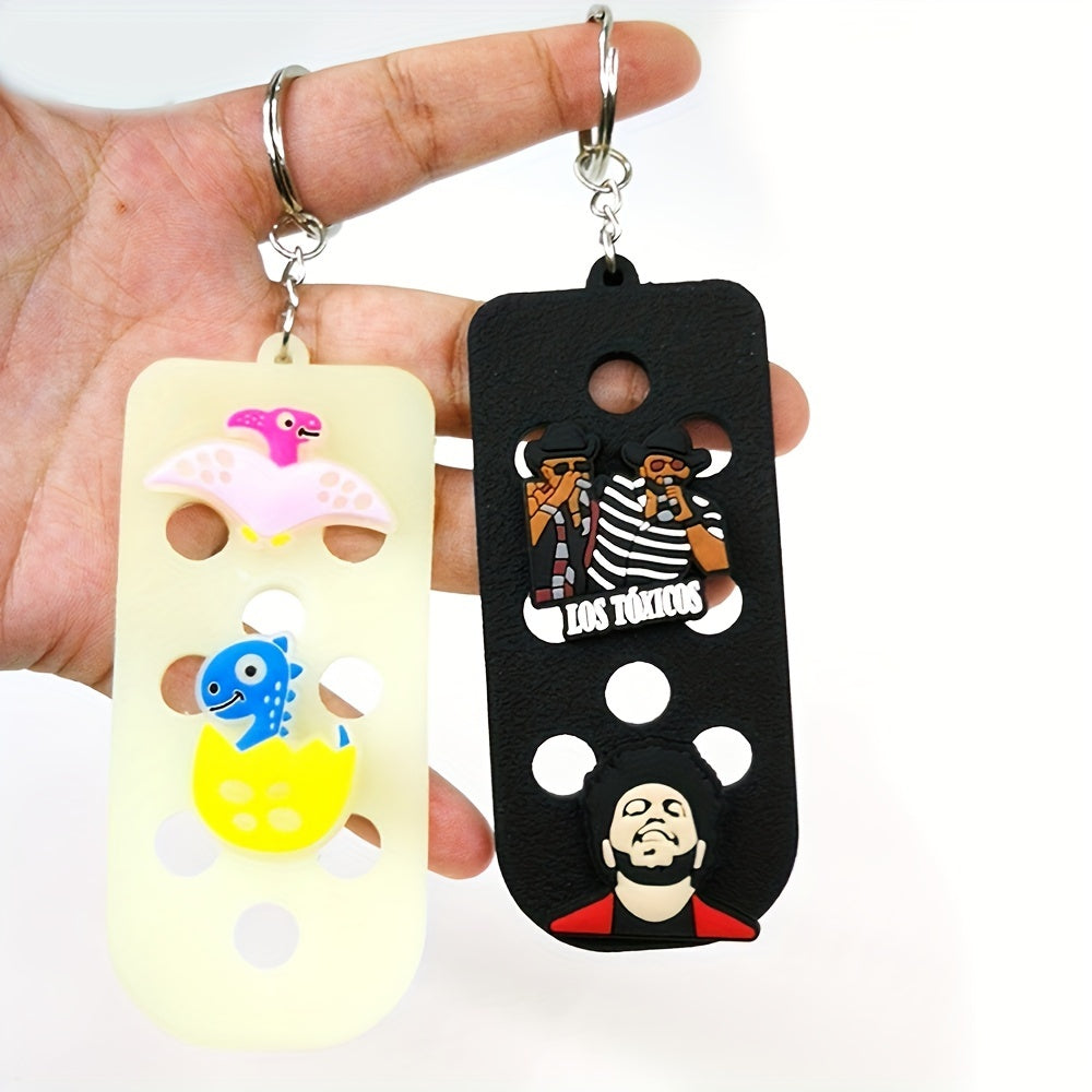 DIY Keychain Hole Plate Charm Pendant PVC Keychains Decorations