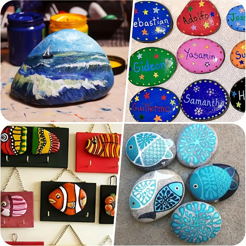 Large Smooth Drawing Stones for Arts & Crafts - 8 Stones