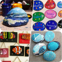 Large Smooth Drawing Stones for Arts & Crafts - 8 Stones