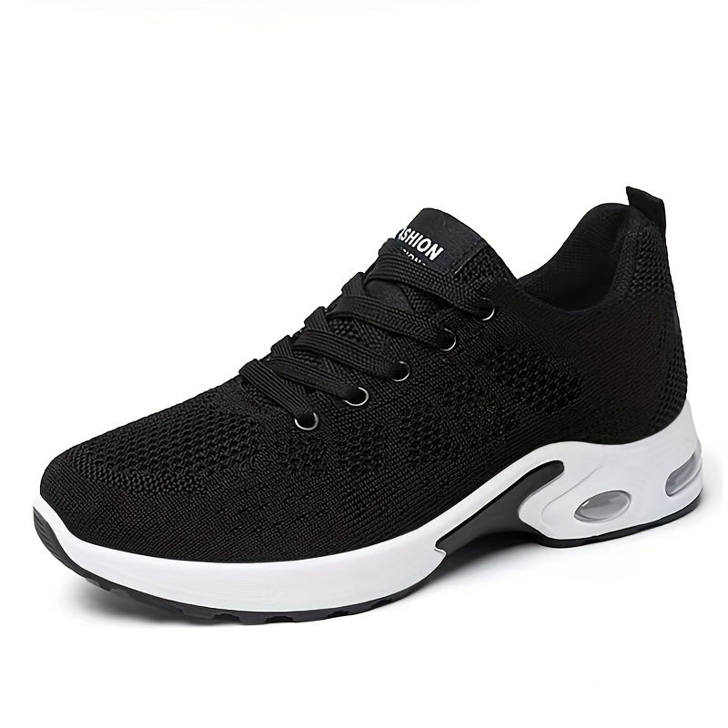 Ombre Mesh Sneakers Air Cushion Lace-up Running Shoes Non-slip Athletic