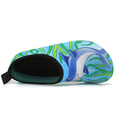 Kids Shark Print Water Shoes Lightweight Aqua Socks