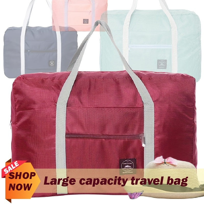 Foldable Travel Polyester Storage Bag Large Capacity Zipper Luggage