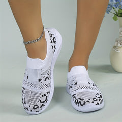 Women's Mesh Panel Slip On Sneakers Low Round Toe Light Shoes
