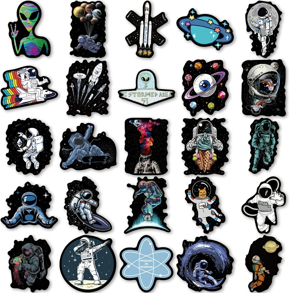 50pcs Astronauts Explore Outer Space Doodle Stickers for DIY Creative Toys